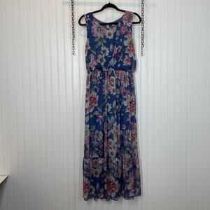 NWT LARA G by Lara Guidotti Garden Floral Airy Silk Blend Maxi Dress Size L
